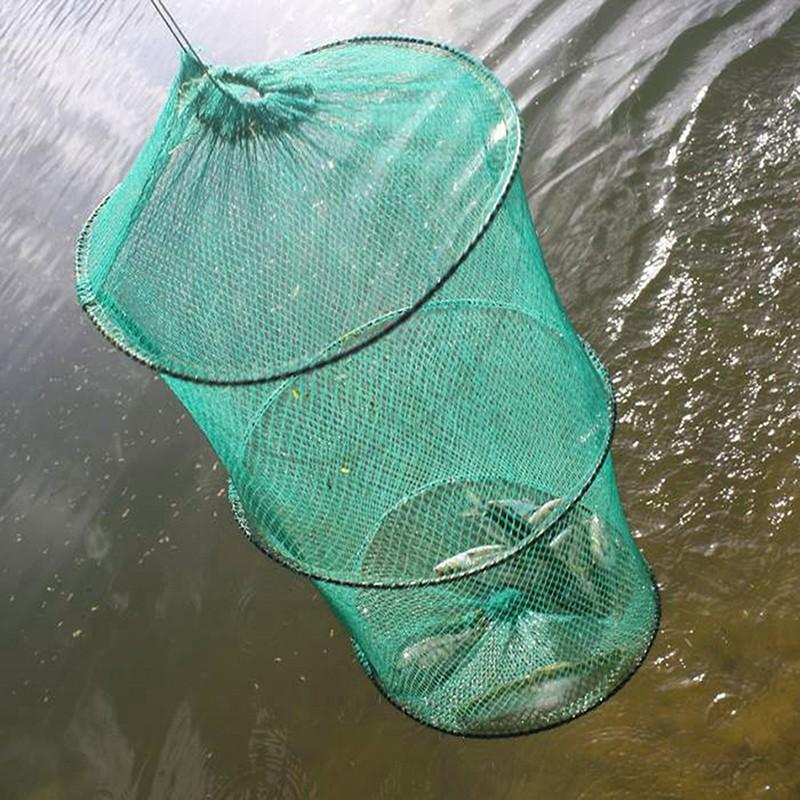 Folding Round Nylon Mesh Metal - Landing Net Telescopic ulasan dan harga