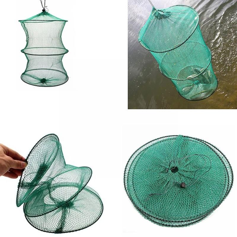 Folding Round Nylon Mesh Metal - Landing Net Telescopic ulasan dan harga