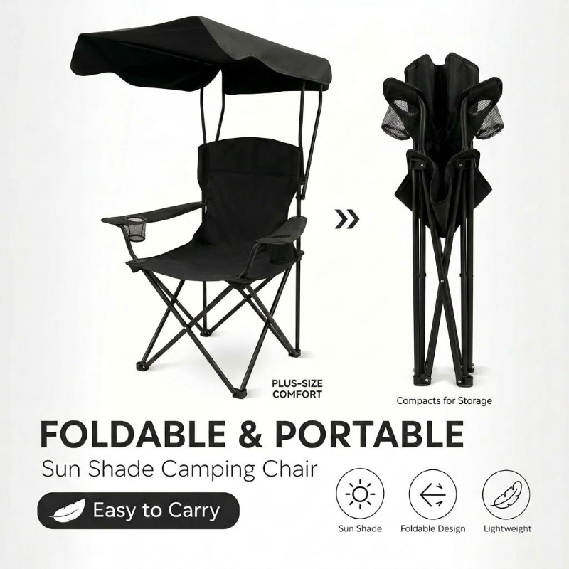 Outdoor Camping Chair With Awn - Fishing Equipment Net ulasan dan harga