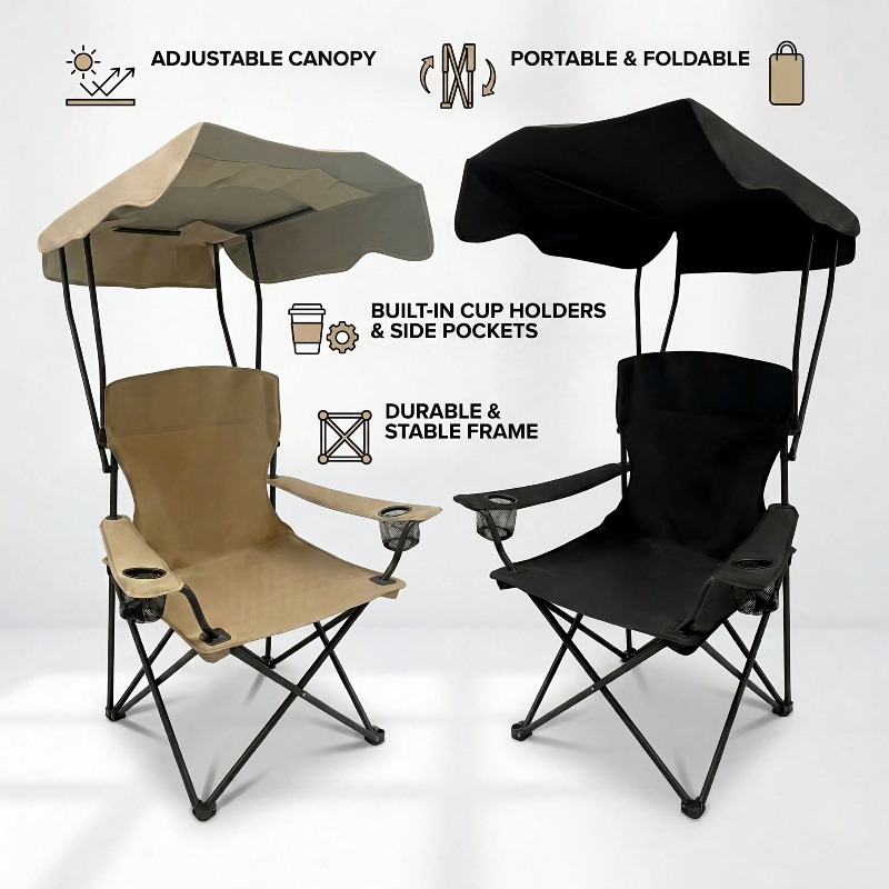 Outdoor Camping Chair With Awn - Fishing Equipment Net ulasan dan harga