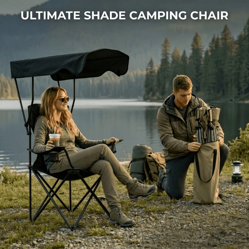 Outdoor Camping Chair With Awn - Fishing Equipment Net ulasan dan harga
